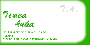 timea anka business card